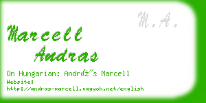 marcell andras business card